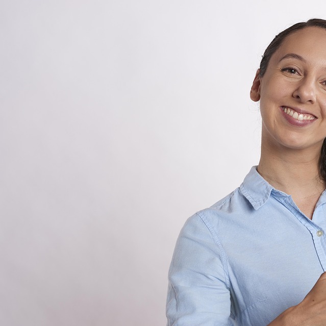 smiling customer portrait