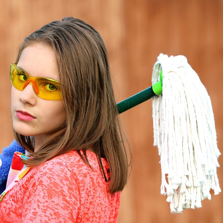 cleaning team mop bucket